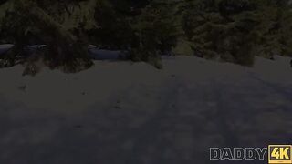 A sledding adventure turns into a fireplace sex story