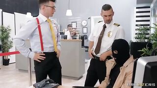 Lucky banker fucked a stupid robber who wore sexy stockings