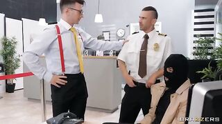 Lucky banker fucked a stupid robber who wore sexy stockings