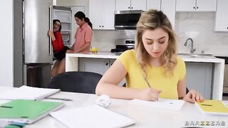 Unforgettable big natural tit threesome with role play action