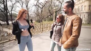 Interboob sex with two redheads having fun together