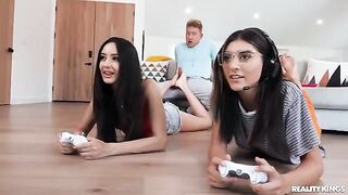 A hot girl fucked with her boyfriend in the gamer room