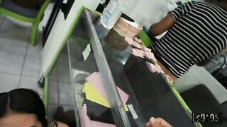 A blowjob in public laundries is something you don't see every day