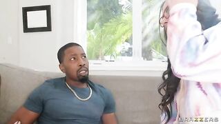 Sexy girlfriends fuck with two guys in an FFM threesome