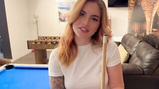 A guy played pool with a girl and fucked her afterwards