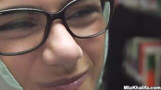 Mia Khalifa got fucked in the library by a horny Tony Rubino