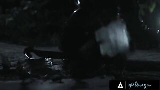 A thirsty huntress gets her desires fulfilled in the most intense way