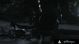 A thirsty huntress gets her desires fulfilled in the most intense way