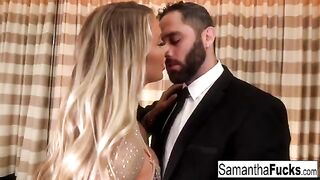 Busty blonde Samantha Saint gets fucked in the hotel room