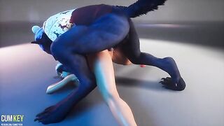 A chick with a gorgeous body gets fucked by a werewolf