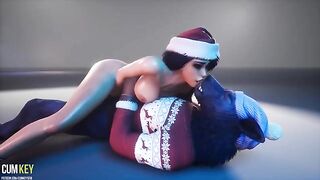 A chick with a gorgeous body gets fucked by a werewolf