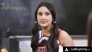 Cheerleader Eliza Ibarra and friends Kendra Spade and Vanna Bardot get wild in detention