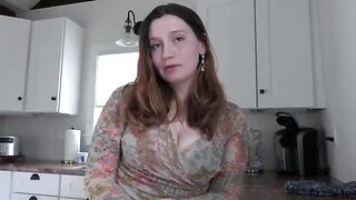 Stepmom bended over and received a birthday blowjob