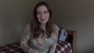 Stepmom bended over and received a birthday blowjob