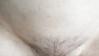 Skinny MILF with hairy pussy begs for hard sex and showcases her dripping wet pussy in a close-up exclusive