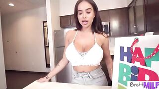 Busty stepmom Victoria June celebrates birthday with a bang