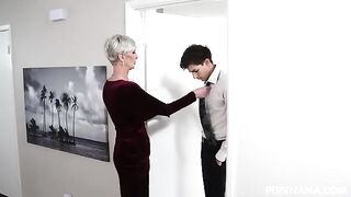 The bride's husband invited his mom to join the fun