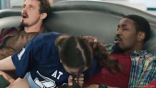 A girl has anal sex with two guys, fulfilling her fantasies