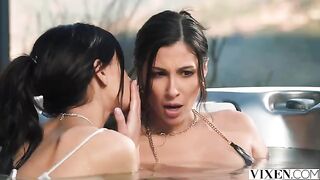 A brunette girl tried to seduce her friend’s boyfriend and succeeded