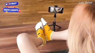 A cute girl shot a footjob video for her boyfriend, showcasing her exclusive charm