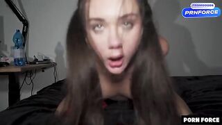 No mercy for her pussy - a girl receives a powerful cock in her wet pussy