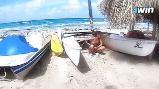 A couple experienced passion on a risky nude beach