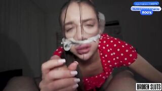 A young girl with a great body serves her masters in this intense scene