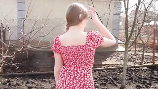 A girl from the village is always horny and wants to fuck!