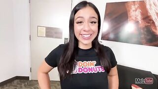 The man brought the girl dessert and they had sex - a sweet treat
