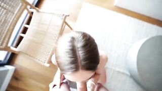 A beautiful woman has sex with her boyfriend, showing the whole process in POV style