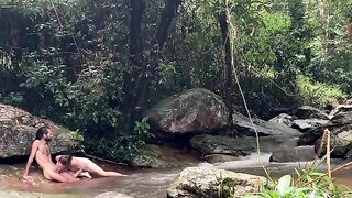 Some people like to fuck even in the woods, camping spot