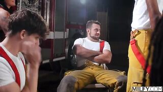 These guys can put out any fire. A group sex session with intense passion