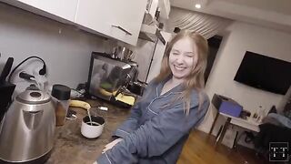 Mila Pie has sex instead of breakfast in the morning