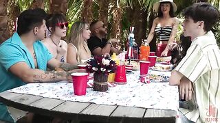 The guy showed the audience his skills in blowing jobs