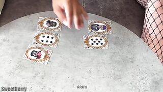 The couple fucked on the cards and achieved a great orgasm