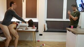 A man watched as his girlfriend was fucked by her friends