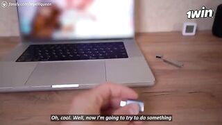 The role play with a erotic theme is done excellently by the hot girl
