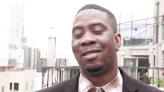 A hot ebony chick is getting fucked on the balcony in HD
