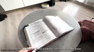 A cute girl learned anatomy by having rough sex with her tutor