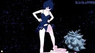 Secre Swallowtail and Asta have deep sex on the beach at night in a passionate hentai scene