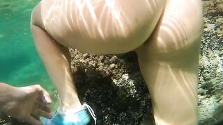 Breathtaking anal sex on the beach with cumshot
