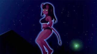 The young guy fucks the hot and sexy witch cartoon