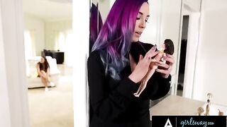 Angela White seduced by a hot witch in a colorful getup