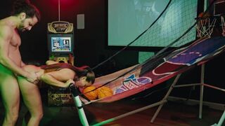 I showed my friend around my game room and things got really hot between us