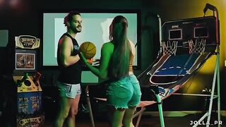 I showed my friend around my game room and things got really hot between us