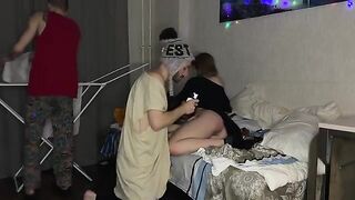 Two guys fucked a girl at the party hard