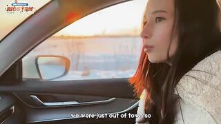 A hot girl got into a car with a stranger and things got steamy