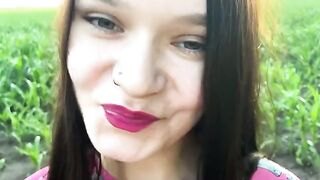 A beautiful girl was fucked in the cornfield by her stepbrother