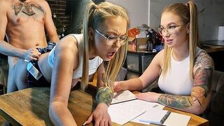 The baby is fucking with her teacher to get good marks