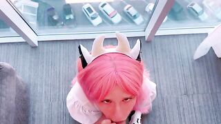 Don't swallow the cum until I finish, you hear me?